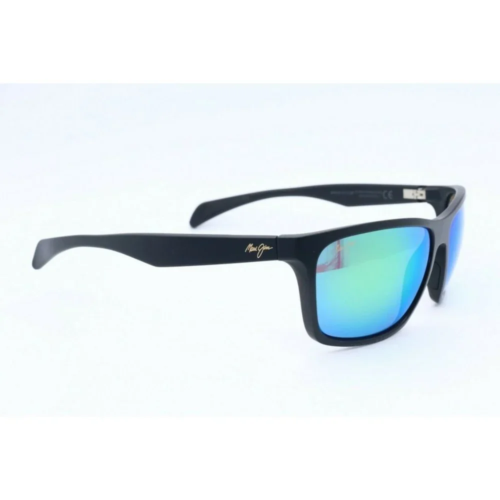 Maui Jim Makoa MJ 804-2M Square Black Sunglasses Polarized Green Gradient Lenses
